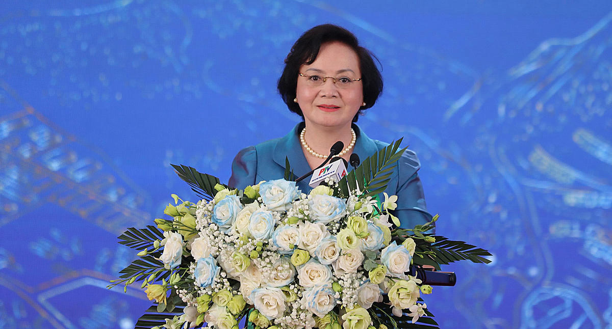 Phó Thủ tướng Phạm Thị Thanh Trà phát biểu tại lễ khởi công. Ảnh: Phương Thúy.