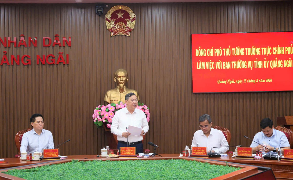 Phó Thủ tướng Thường trực Phạm Gia Túc phát biểu ý kiến tại buổi làm việc. Ảnh: BT.