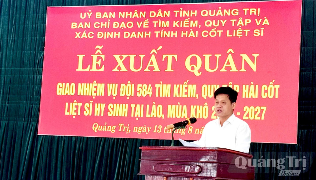 Ông Lê Văn Bảo - Phó Chủ tịch UBND tỉnh Quảng Trị, Trưởng ban Chỉ đạo về tìm kiếm, quy tập và xác định danh tính hài cốt liệt sĩ tỉnh Quảng Trị. Ảnh: Báo Quảng Trị.