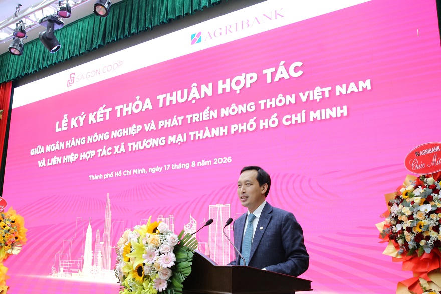 Đồng chí Vũ Anh Khoa – Chủ tịch Hội đồng quản trị Saigon Co.op phát biểu tại Lễ ký kết