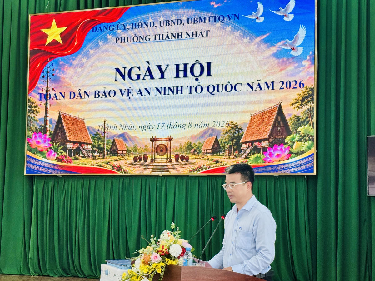 Ông Nguyễn Đình Tâm, Phó Bí thư Đảng ủy, Chủ tịch UBND phường Thành Nhất. Ảnh: Thanh Nga.