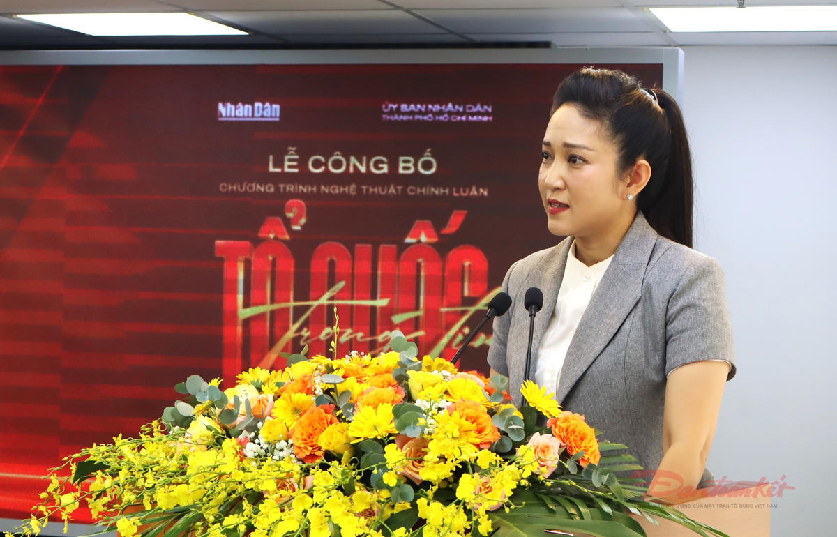 Bà Nguyễn Thị Thanh Thúy, Phó Giám đốc Sở Văn hóa và Thể thao TPHCM phát biểu tại buổi họp báo. Ảnh: T.Luân.