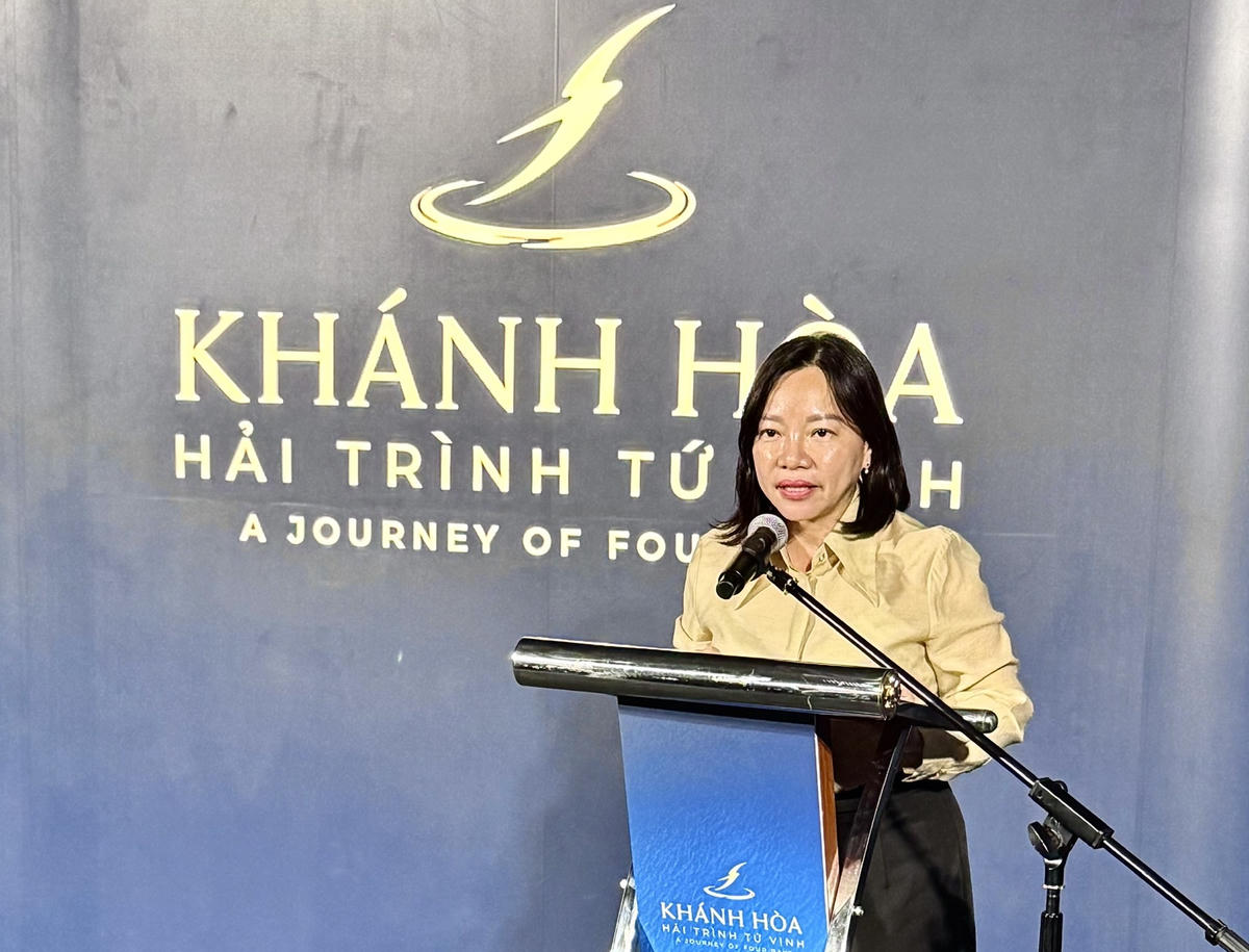 Bà Thái Thị Lệ Hằng, Giám đốc Sở Văn hóa, Thể thao và Du lịch phát biểu.