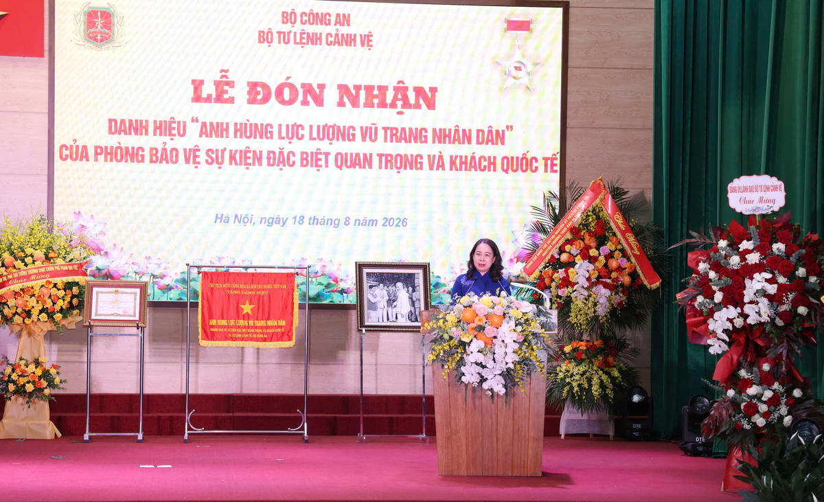 Phó Chủ tịch nước Võ Thị Ánh Xuân phát biểu. Ảnh: Quang Vinh