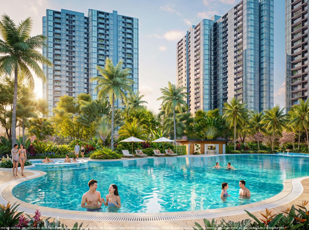 Tòa Golf Bay 2 ra mắt đầu tiên, hướng về sân golf 231,8 ha và thụ hưởng hệ sinh thái tri thức, thương mại, giải trí của siêu đô thị.