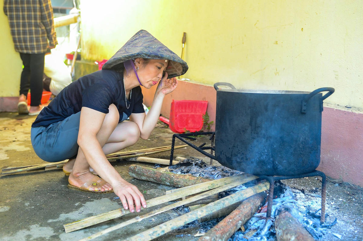 Các hộ dân đã được di dời tạm thời đến nơi ở mới an toàn.