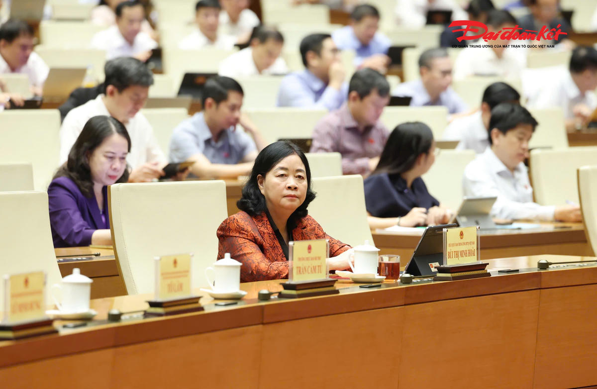 Ủy viên Bộ Chính trị, Bí thư Trung ương Đảng, Chủ tịch UBTƯ MTTQ Việt Nam Bùi Thị Minh Hoài dự phiên họp. 