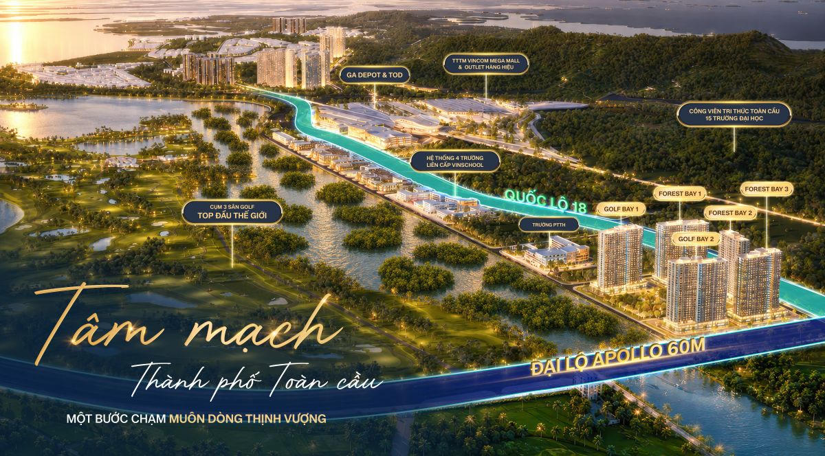 The Sunrise Bay gồm 5 tòa tháp Diamond, được tổ chức thành hai miền sống Golf Bay và Forest Bay.