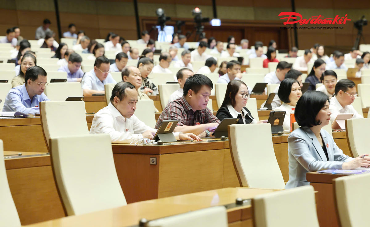 Các đại biểu Quốc hội tham dự phiên thảo luận (Ảnh: Quang Vinh)