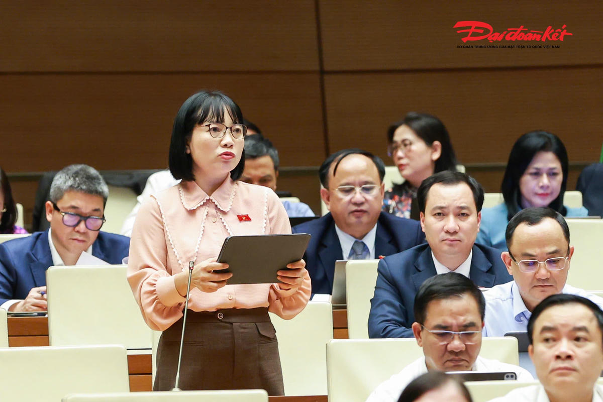 Đại biểu Quốc hội Nguyễn Thị Việt Nga phát biểu (Ảnh: Quang Vinh)