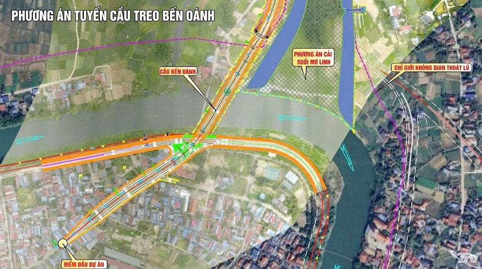 Phối cảnh phương án xây dựng cầu Bến Oánh. Ảnh: Chu Hồng Đông.