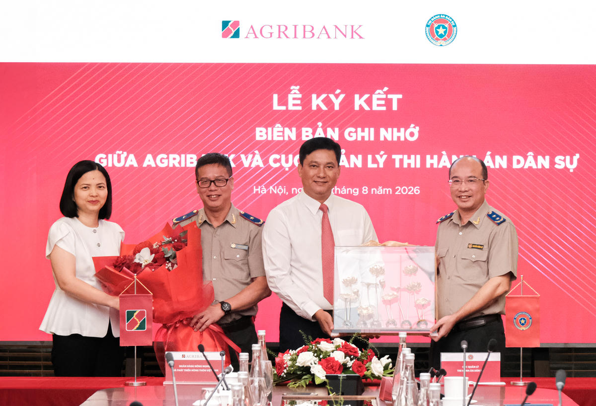 Agribank và Cục Quản lý Thi hành án dân sự ký kết Biên bản ghi nhớ hợp tác