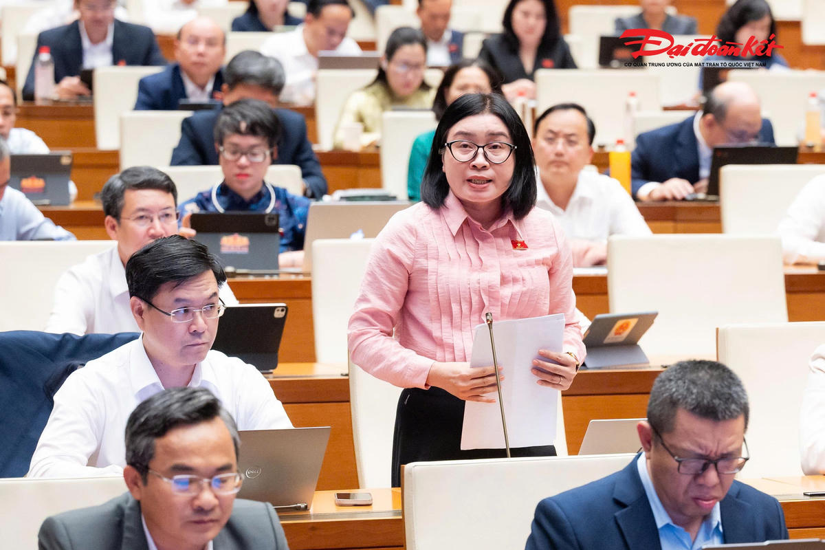 Đại biểu Phan Thị Thúy Linh, Đoàn Đà Nẵng phát biểu.