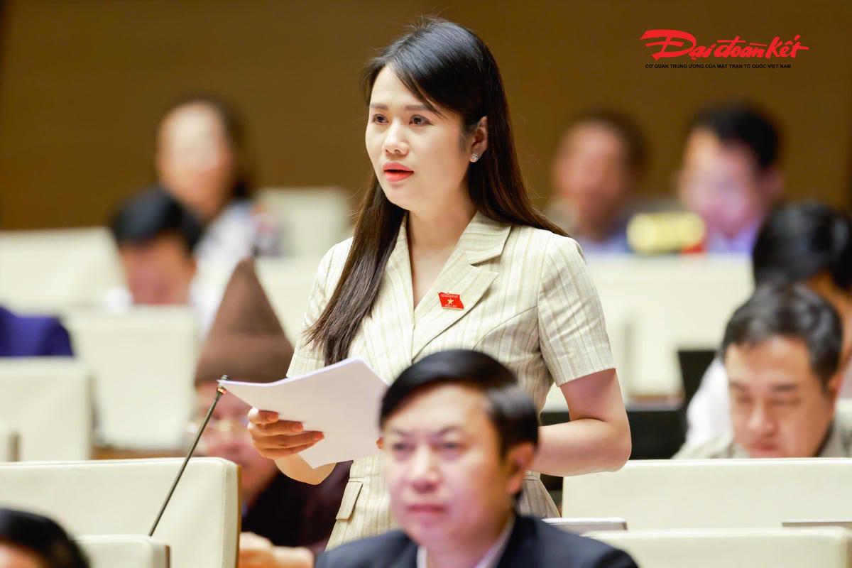 Đại biểu Quốc hội Vương Thị Hương phát biểu (Ảnh: Quang Vinh)