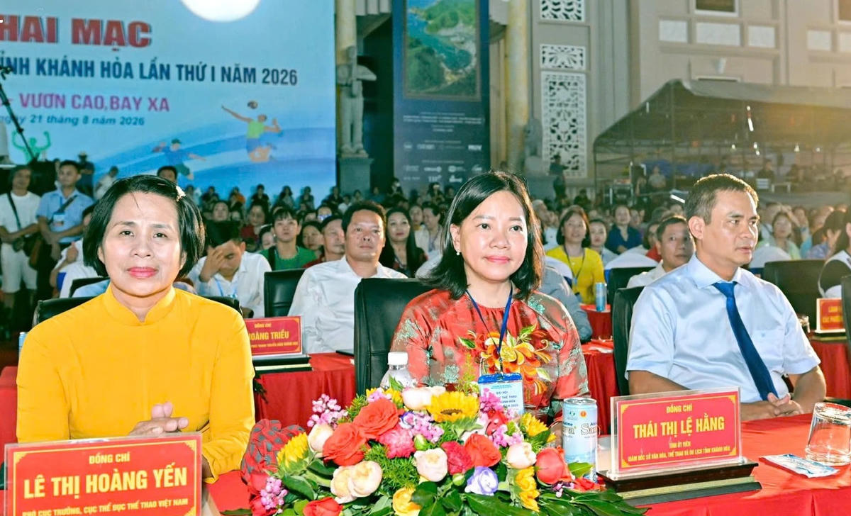 Các đại biểu dự lễ khai mạc Đại hội Thể dục thể thao tỉnh Khánh Hòa lần thứ I năm 2026.