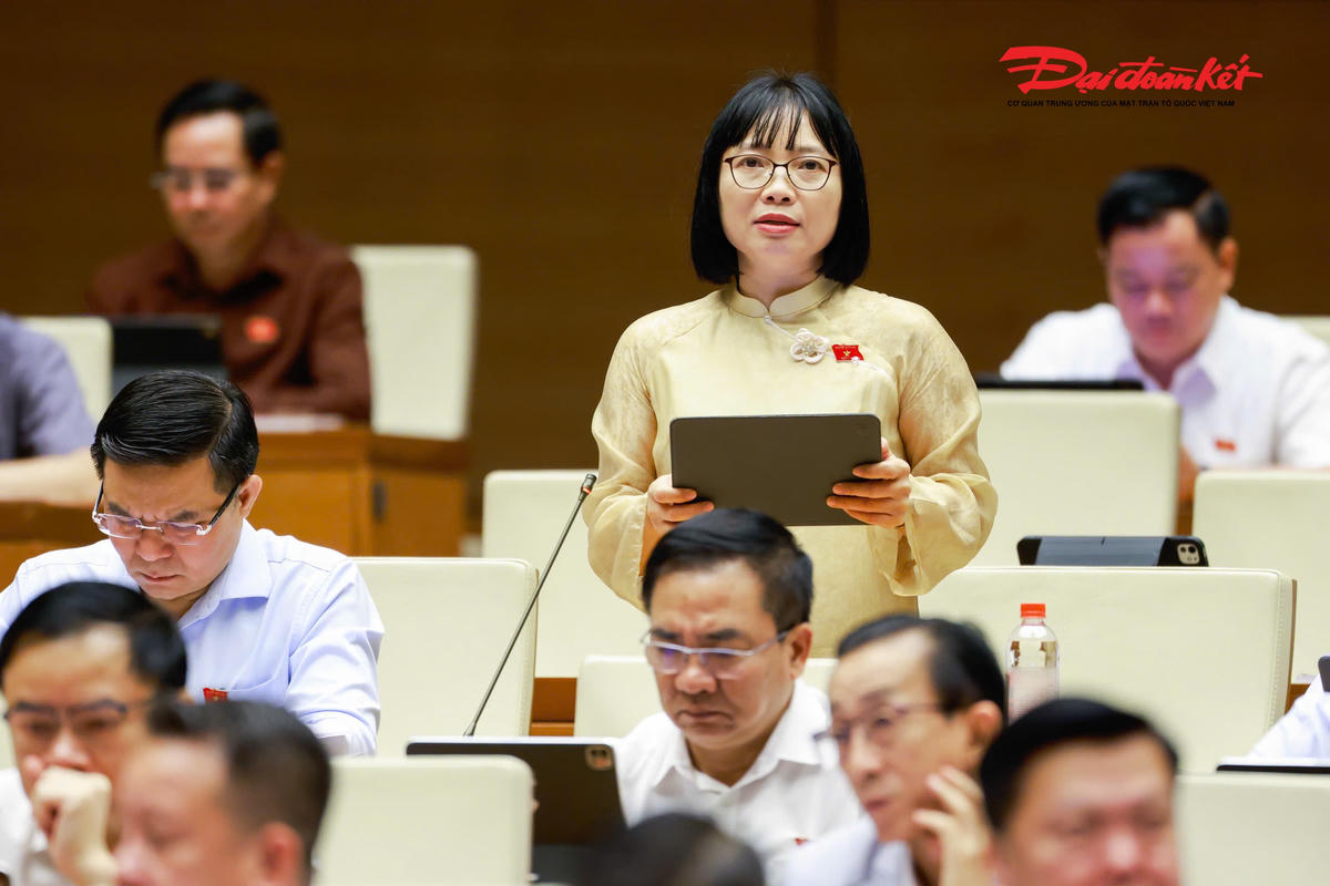 Đại biểu Nguyễn Thị Việt Nga phát biểu (Ảnh: Quang Vinh)