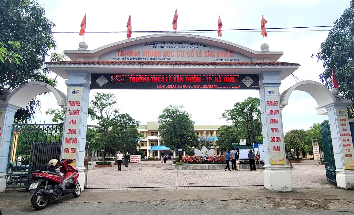 Phường Thành Sen sắp xếp 5 trường THCS thành 1 trường, riêng Trường THCS Lê Văn Thiêm giữ nguyên. Ảnh: XS.