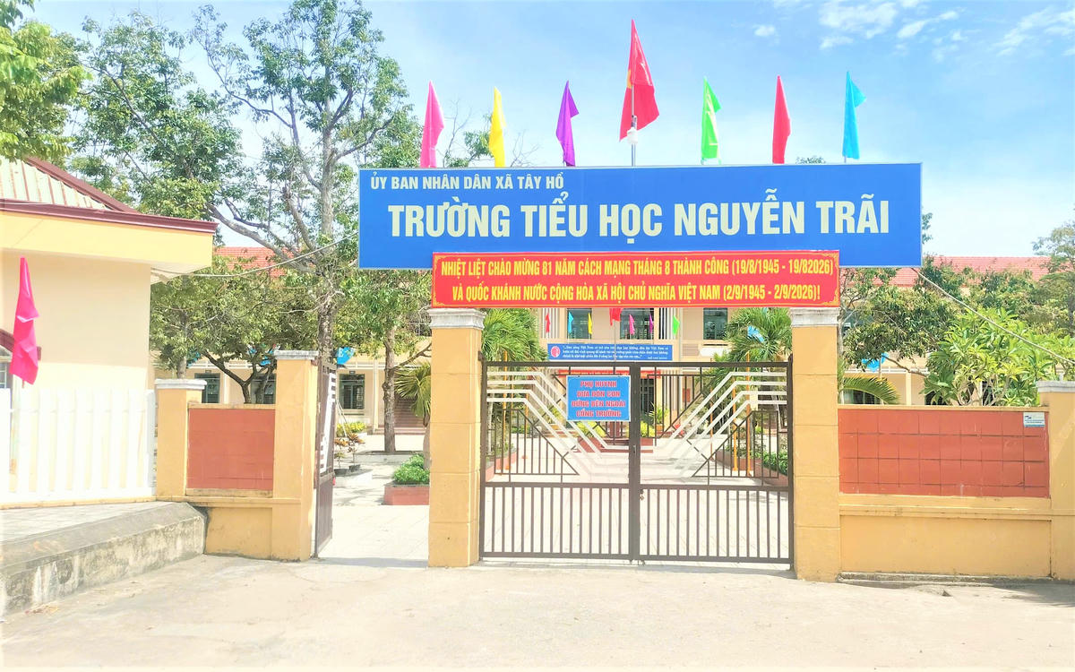 Một góc Trưởng Tiểu học Nguyễn Trãi, ở xã Tây Hồ. Ảnh: CĐ.