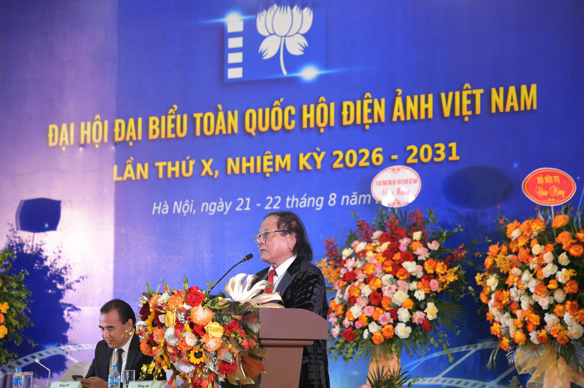 Chủ tịch Hội Điện ảnh Việt Nam lần thứ X, nhiệm kỳ 2026 – 2031 phát biểu nhận nhiệm vụ.