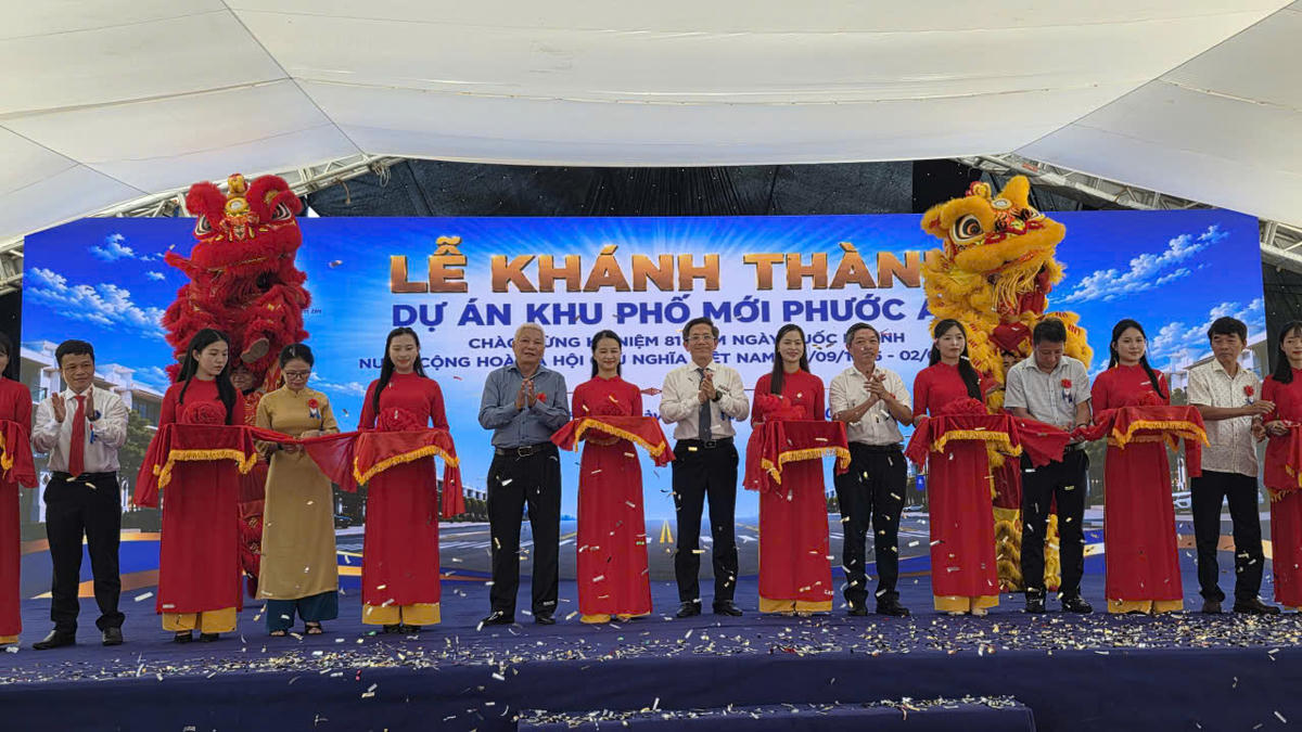 Lễ khánh thành Dự án Khu phố mới kiểu mẫu Phước An. Ảnh: Nguyễn Tín.