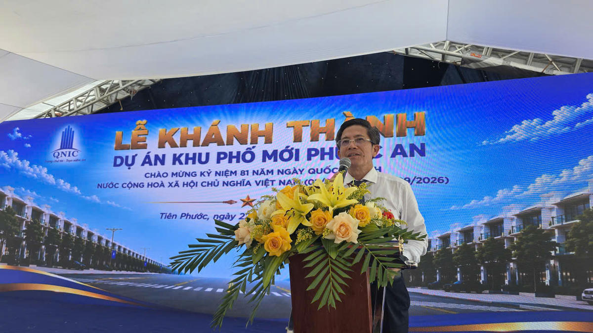 Ông Trần Nam Hưng, Phó Chủ tịch UBND TP Đà Nẵng phát biểu tại lễ khánh thành. Ảnh: Nguyễn Tín.