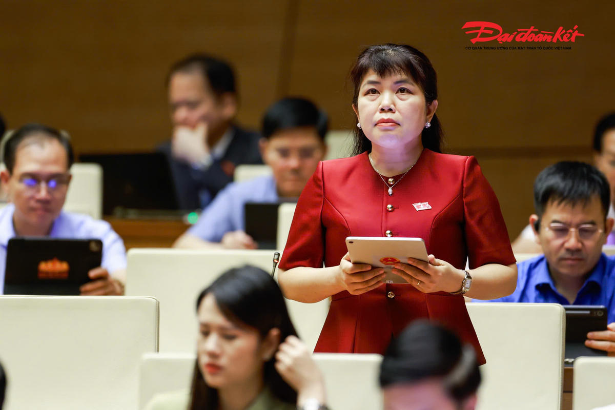 Đại biểu Nguyễn Thị Thu Hà, đoàn Quảng Ninh phát biểu