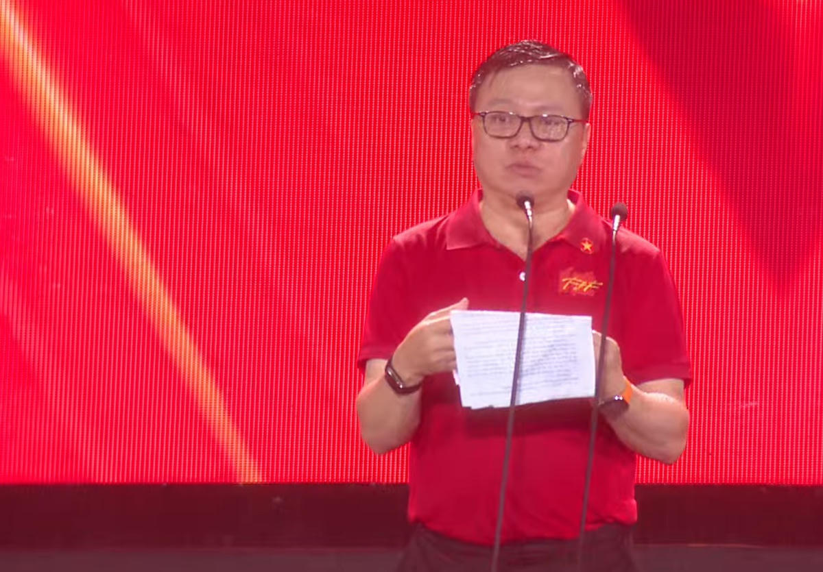 Ông Lê Quốc Minh, Tổng Biên tập Báo Nhân Dân phát biểu tại chương trình. Ảnh: TL
