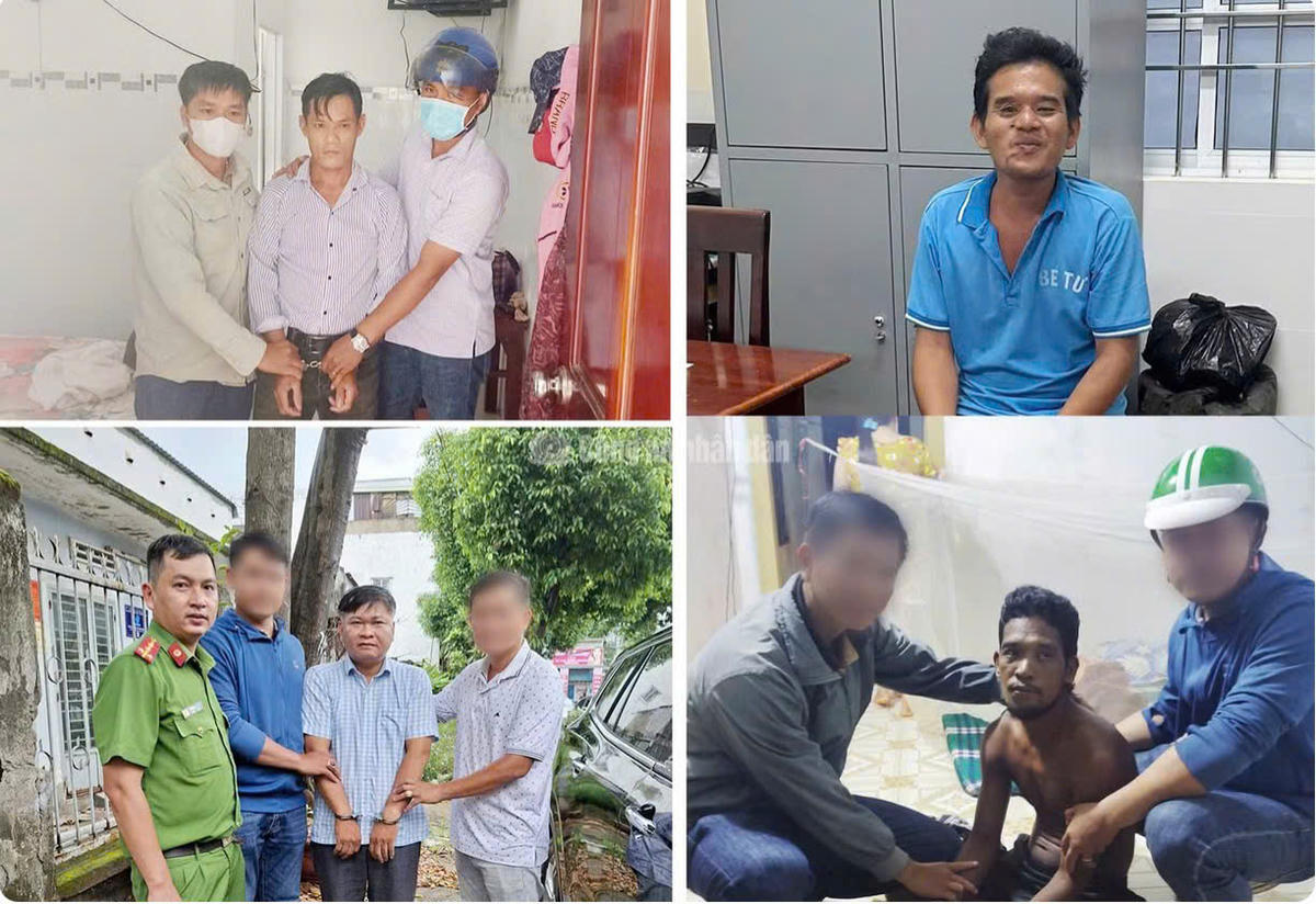 Nhiều đối tượng truy nã đặc biệt nguy hiểm bị trinh sát Văn phòng cơ quan CSĐT Công an TP Cần Thơ phối hợp bắt giữ, xử lý theo quy định của pháp luật. Ảnh CACC
