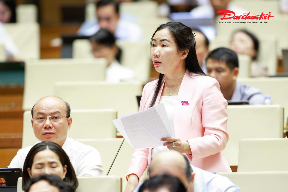 Đại biểu Trần Thị Thu Phước, đoàn Quảng Nam phát biểu