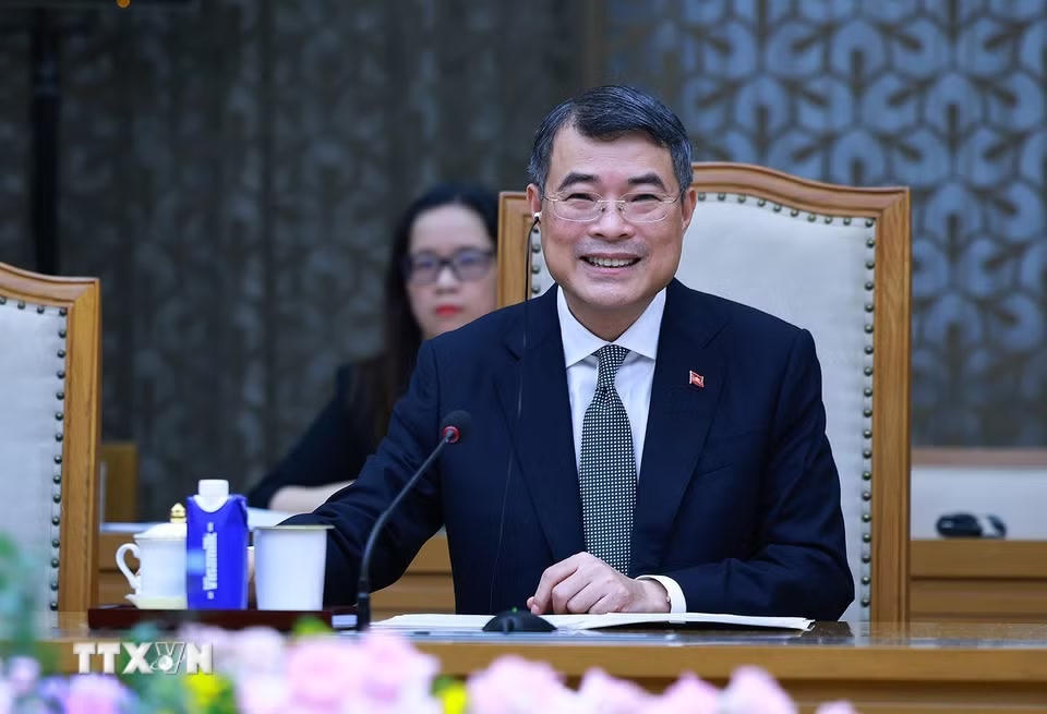 Thủ tướng Lê Minh Hưng tại cuộc tiếp Bộ trưởng Ngoại giao Cộng hòa Chile Francisco Pérez Mackenna.(Ảnh: Dương Giang/TTXVN)