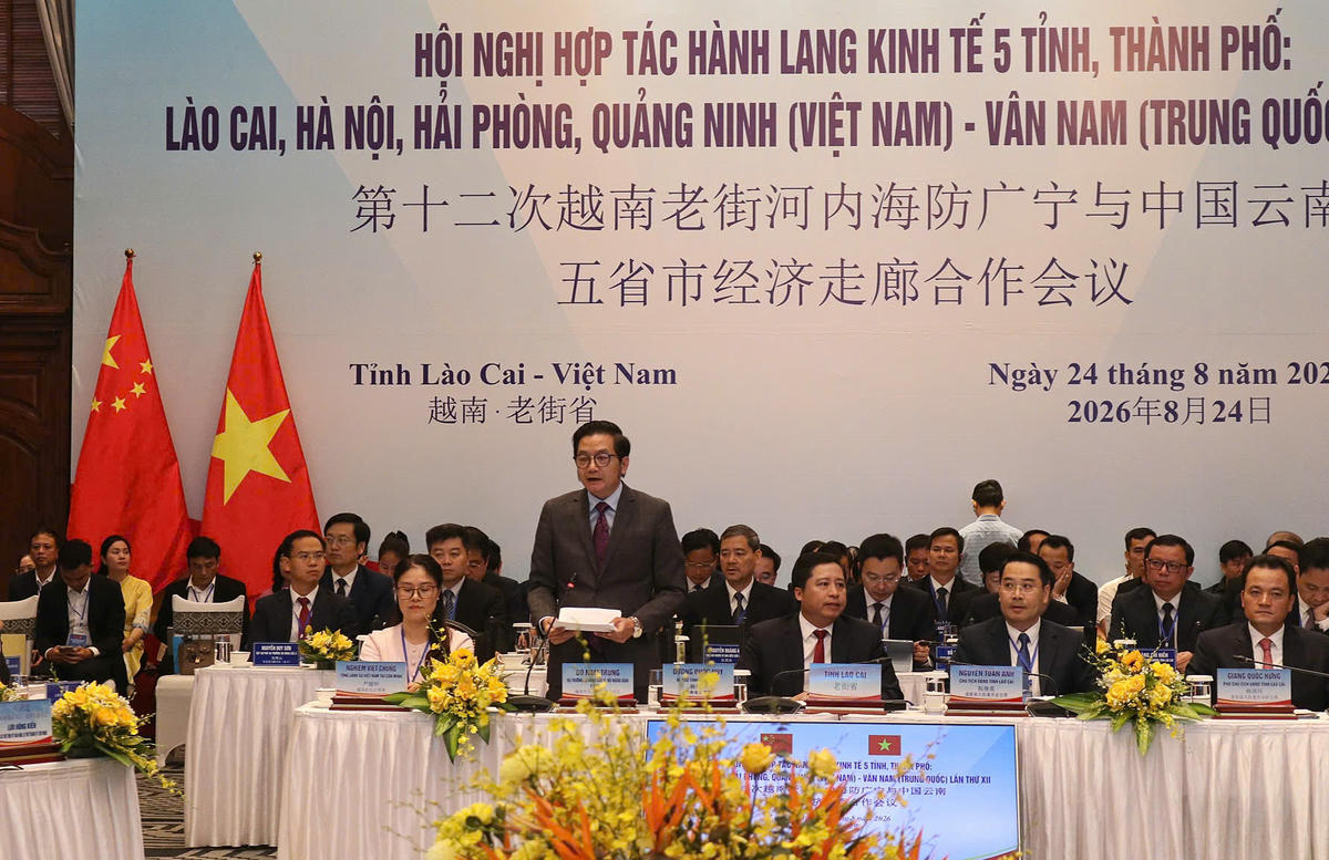 Ông Đỗ Nam Trung, Vụ trưởng Vụ Đông Bắc Á, Bộ Ngoại giao phát biểu tại hội nghị. Ảnh: Ngô Hùng.
