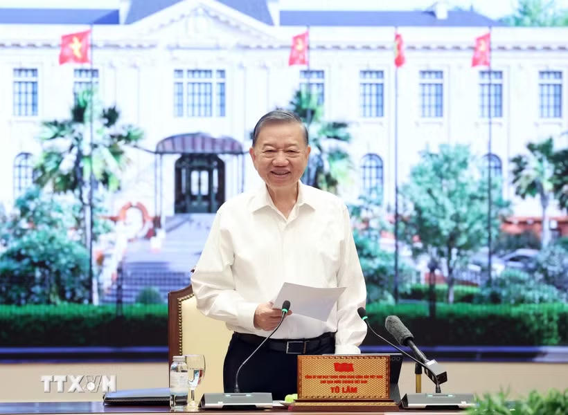 Tổng Bí thư, Chủ tịch nước Tô Lâm phát biểu chỉ đạo. (Ảnh: Thống Nhất/TTXVN).