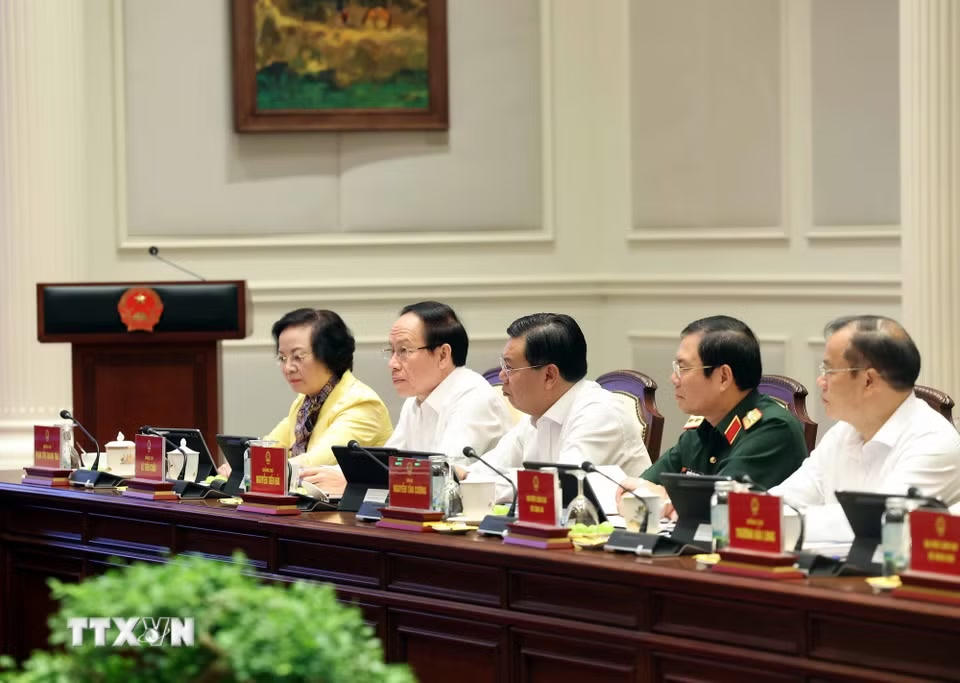 Các đại biểu tham dự cuộc làm việc. (Ảnh: Thống Nhất/TTXVN)