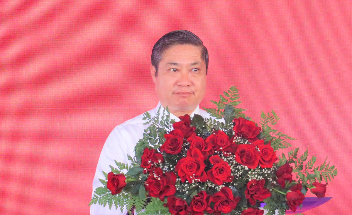 Phó Chủ tịch UBND TP Đà Nẵng Phan Thái Bình phát biểu tại lễ khánh thành. Ảnh: CĐ.
