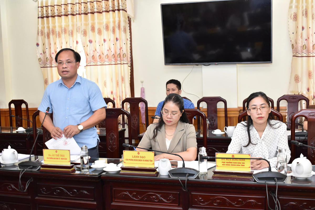 Các đại biểu của HĐND tỉnh Tuyên Quang phát biểu tại họp báo.