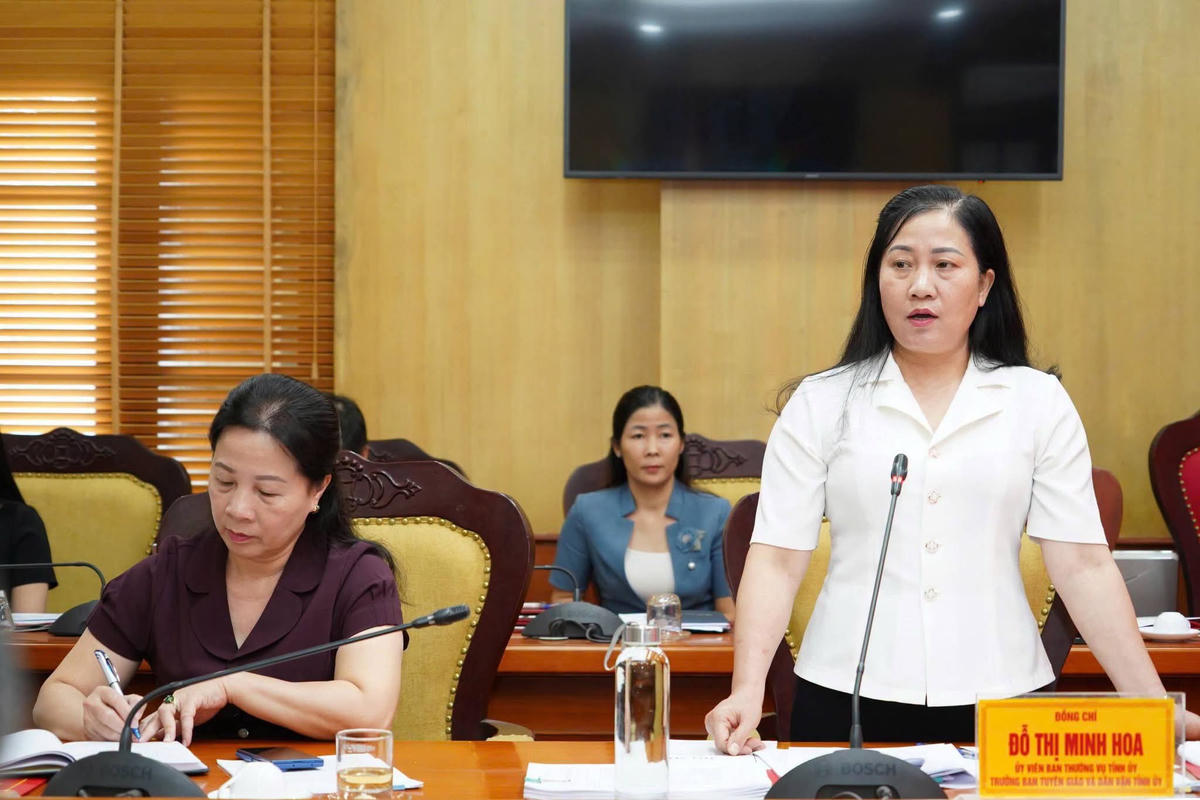 Bà Đỗ Thị Minh Hoa, Trưởng ban Tuyên giáo và Dân vận Tỉnh ủy Thái Nguyên. Ảnh: MTTQ tỉnh Thái Nguyên.