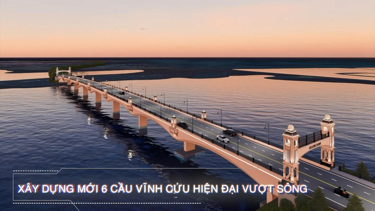 Dự án xây dựng mới 6 cầu vĩnh cửu hiện đại vượt sông. Ảnh: Nguyễn Tú.