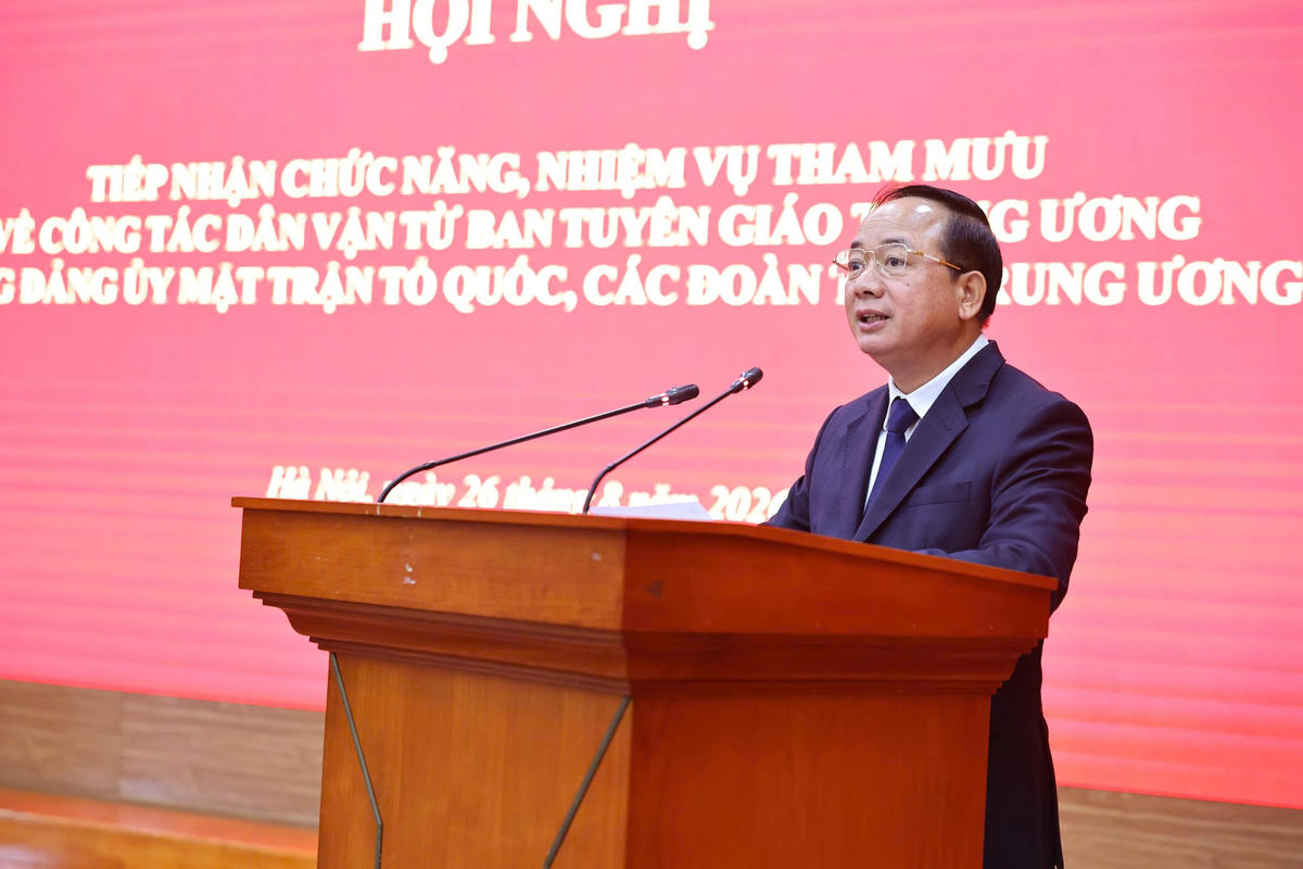 Trưởng Ban Tuyên giáo Trung ương Trịnh Văn Quyết phát biểu tại Hội nghị. Ảnh: Minh Đức.