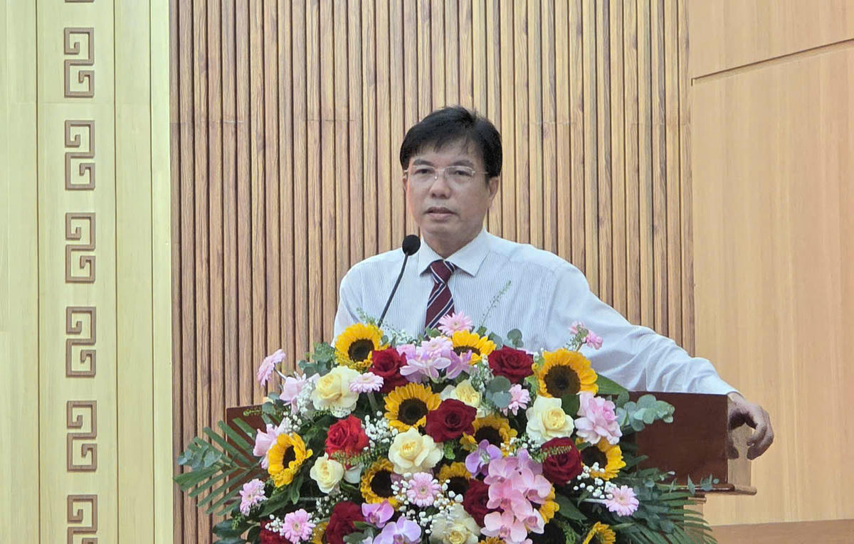 Ông Đỗ Văn Minh, Chủ tịch UBND phường Tam Kỳ phát biểu tại lễ công bố quyết định. Ảnh: TT.