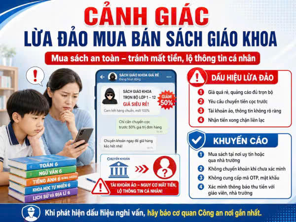 Cẩn trọng lừa đảo bán sách giáo khoa trên mạng 