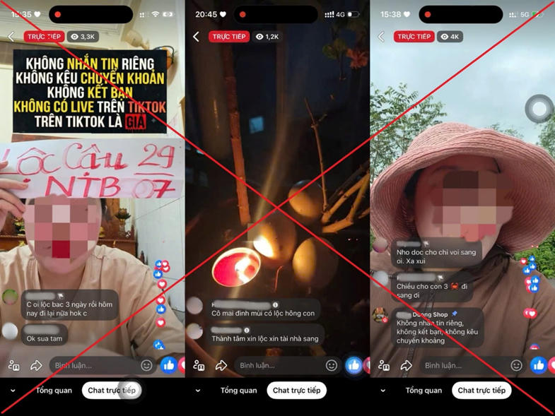 Các đối tượng livestream đưa các nội dung mang yếu tố tâm linh, thu hút hàng nghìn người xem.