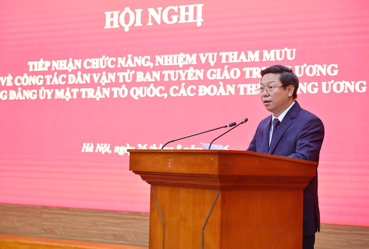 Phó Trưởng Ban Tuyên giáo Trung ương Trần Thanh Lâm phát biểu tại Hội nghị. Ảnh: Minh Đức. 