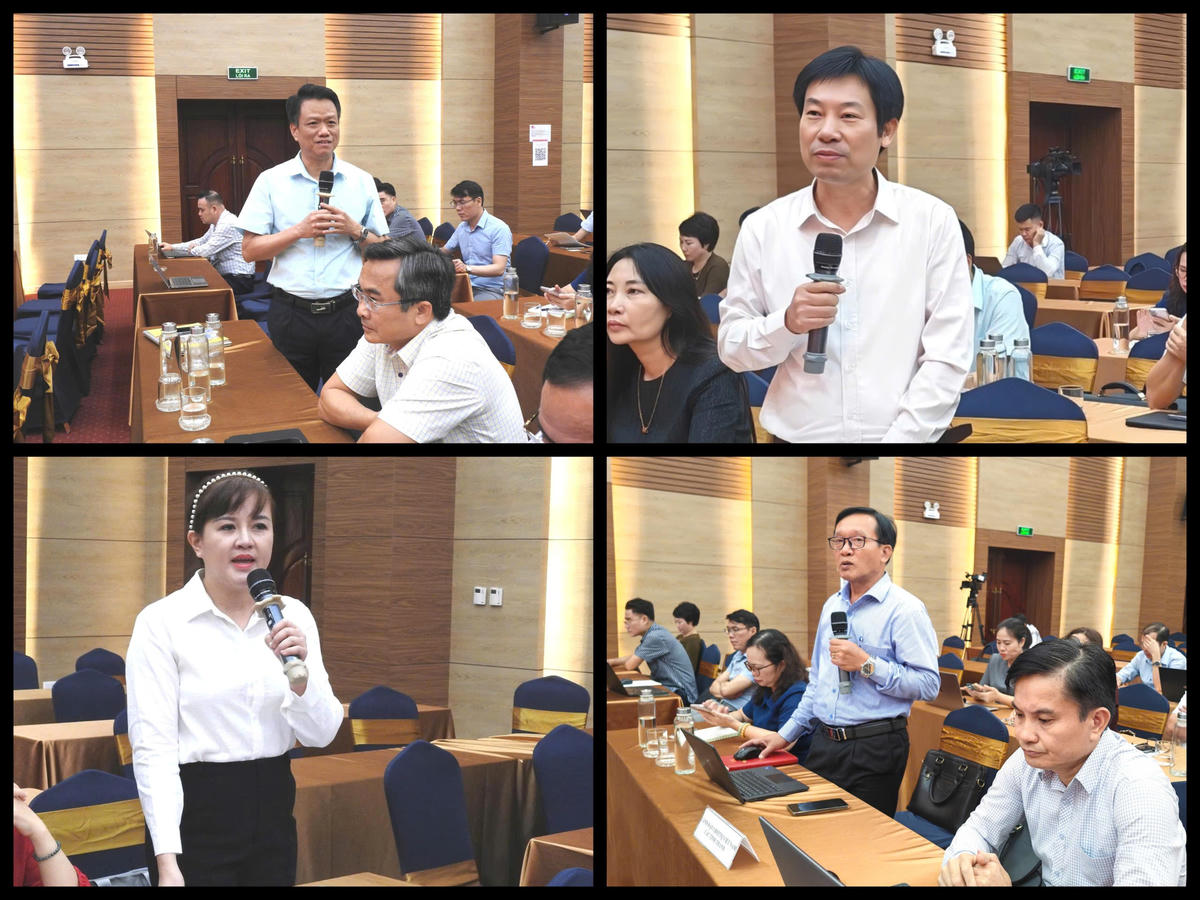 Các đại biểu, học viên trao đổi tại lớp học
