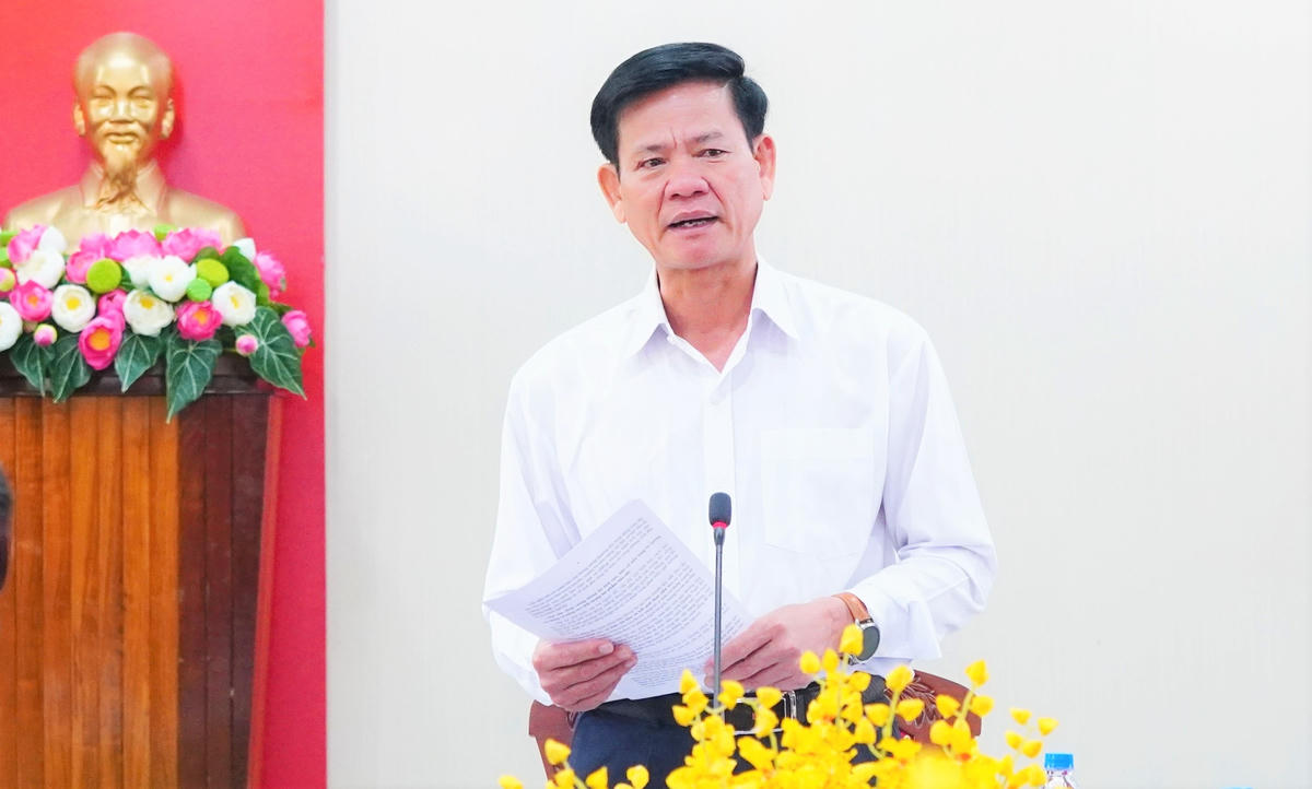 Ông Ngô Văn Trọng, Trưởng ban Tuyên giáo và Dân vận Tỉnh ủy Quảng Ngãi tại buổi giao ban báo chí tháng 8/2026. Ảnh: TT.