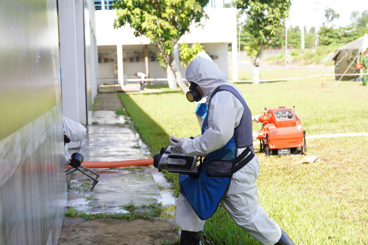 Đà Nẵng: Diễn tập ứng phó tình huống nguồn nước Nhà máy nước Cầu Đỏ bị nhiễm phóng xạ