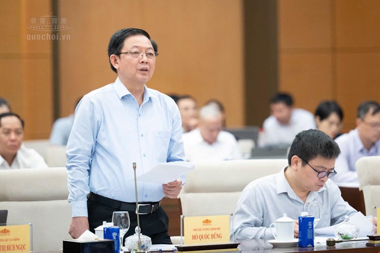 Phó Thủ tướng Chính phủ Hồ Quốc Dũng phát biểu tại phiên họp (Ảnh: Quochoi.vn)