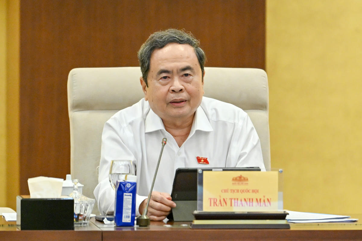 Chủ tịch Quốc hội Trần Thanh Mẫn phát biểu tại phiên họp (Ảnh: Thuỷ Nguyên)
