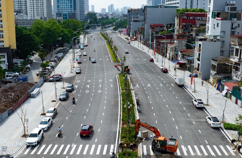 Dự án Vành đai đoạn Hoàng Cầu - Voi Phục dự kiến thông xe kỹ thuật trong dịp Quốc khánh 2/9. Ảnh: TTh