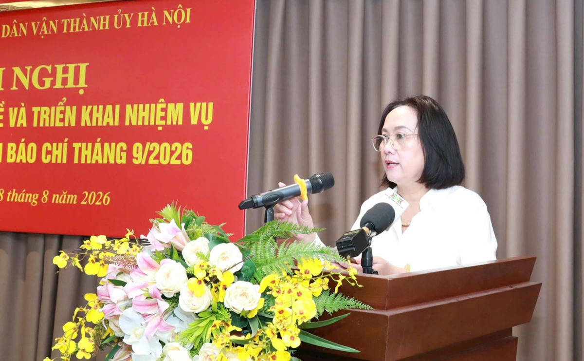 Phó Giám đốc Sở Văn hóa, Thể thao và Du lịch Hà Nội Nguyễn Thị Mai Hương thông tin về các hoạt động phục vụ nhân dân dịp kỷ niệm 81 năm Quốc khánh 2/9.