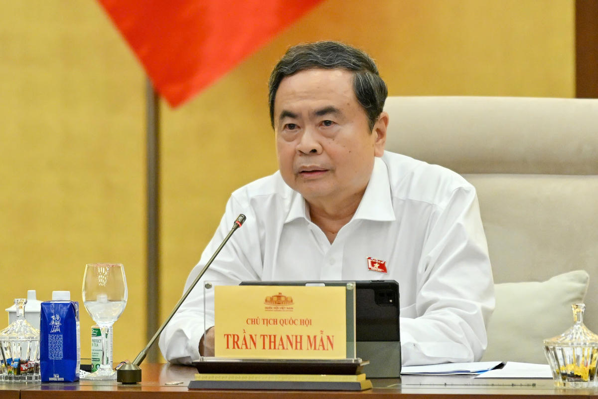 Chủ tịch Quốc hội Trần Thanh Mẫn phát biểu tại phiên họp (Ảnh: Quang Vinh)
